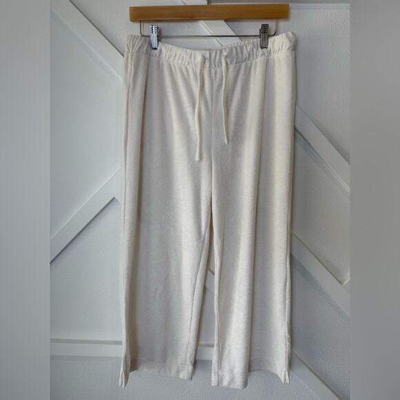 NWT Andie Swim The Cropped Pant Terry Cloth White Size Medium Swim Cover - Picture 1 of 8
